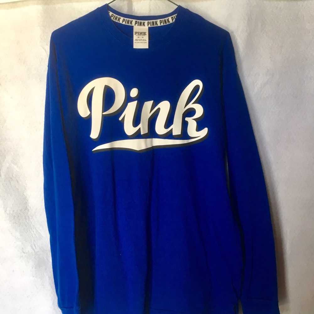 Victoria’s Secret PINK Royal Blue Long-Sleeve Tee